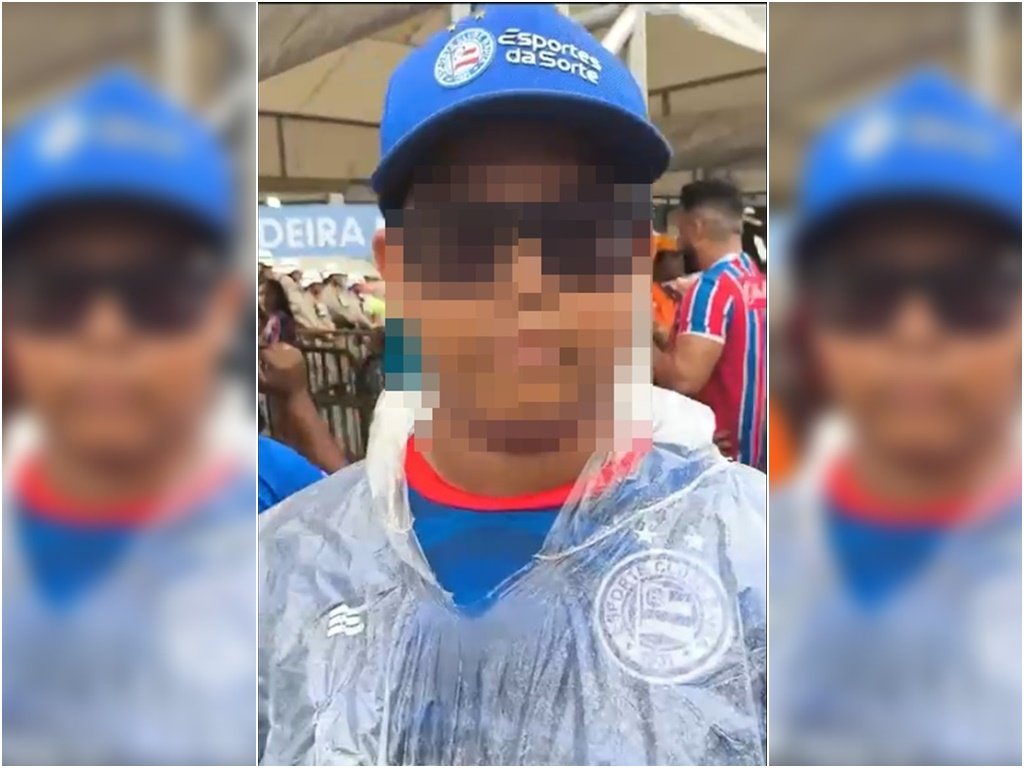 Capa: Criança é impedida de entrar na Fonte Nova por usar boné com marca de patrocinador rival
