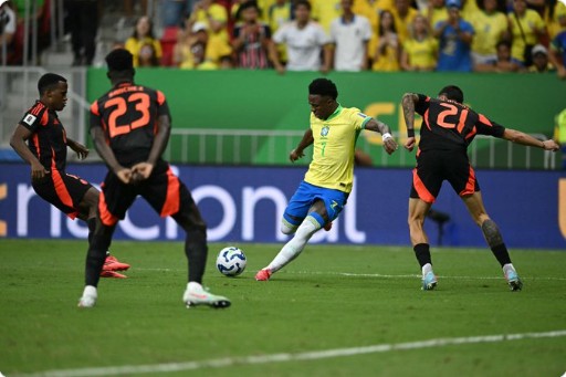 Capa: Vinicius Júnior decide e Brasil derrota Colômbia pelas Eliminatórias
