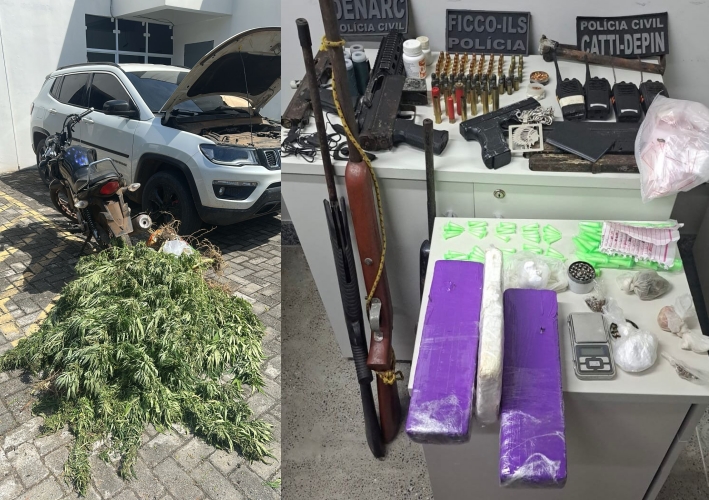 Capa: Força-tarefa apreende armas e drogas com integrantes de facção criminosa em Ilhéus