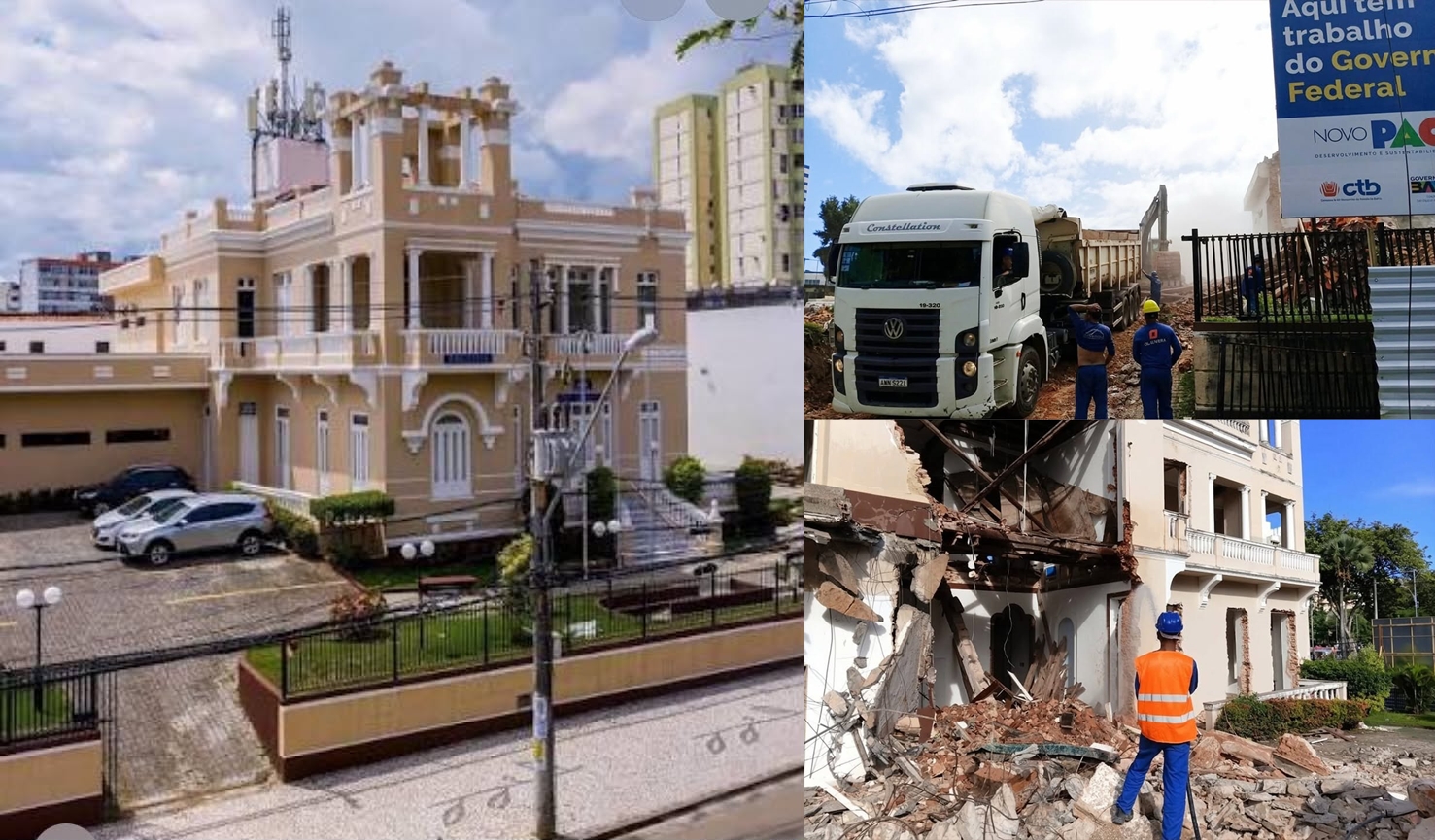 Capa: Memória apagada: Governo da Bahia põe a baixo palacete do Clube Cruz Vermelha para dar espaço a estação do metrô