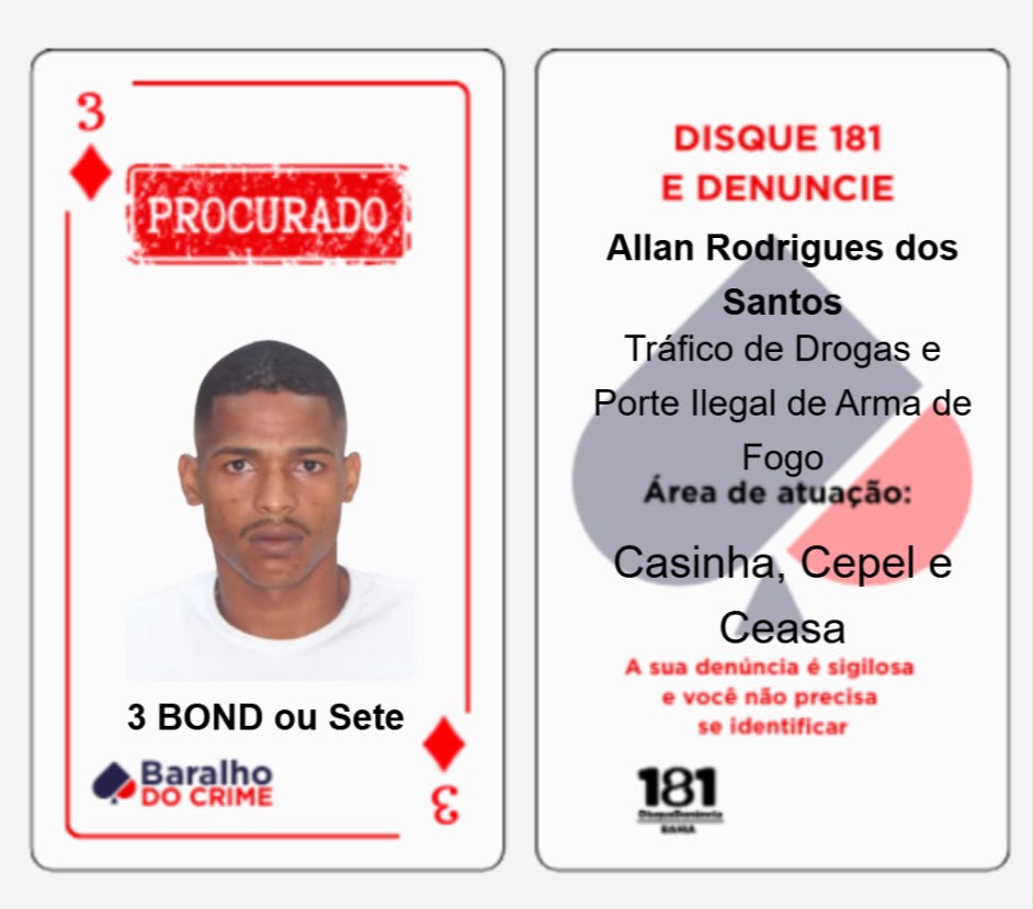 Capa: Integrante do Baralho do Crime, “3 Bond” ou “Sete” é morto em operação da Polícia Civil na RMS